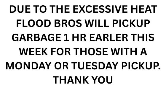 Early Garbage Pickup Notice